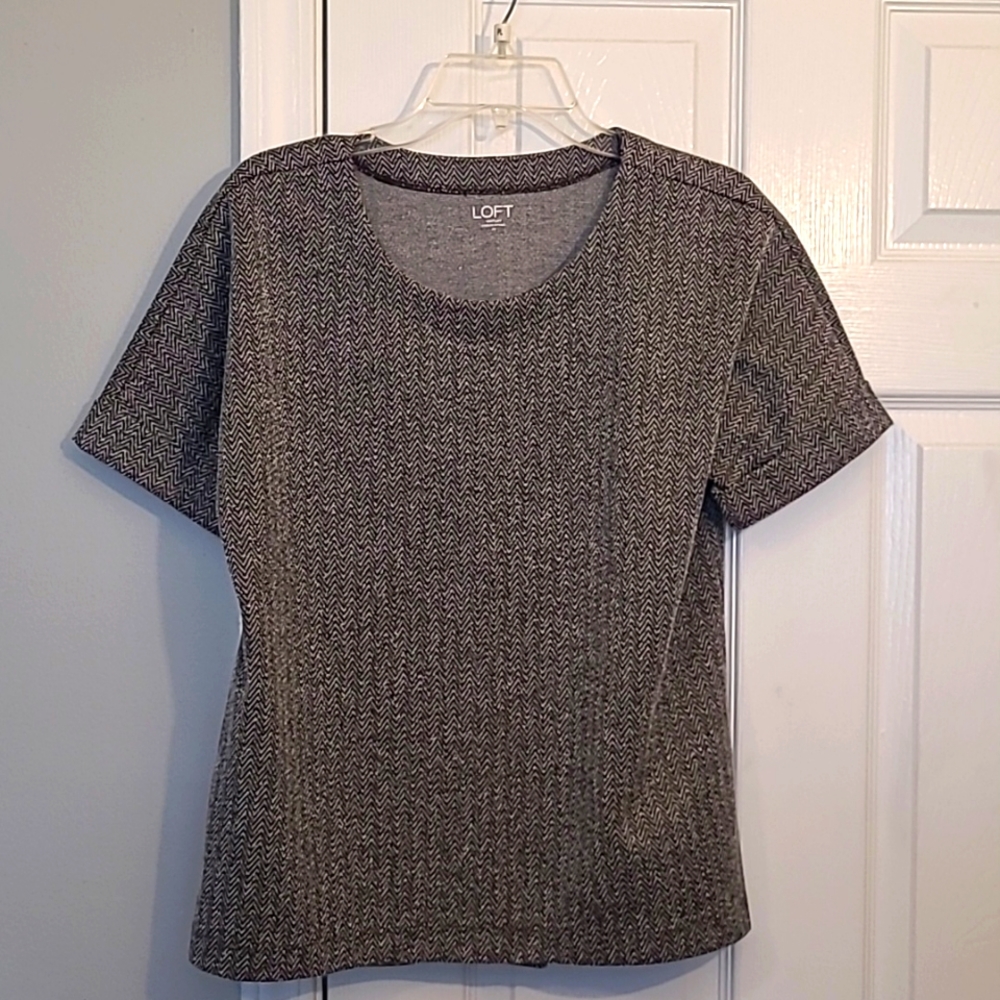 Loft Black and white short sleeve top